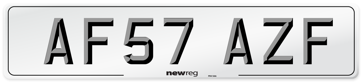 AF57 AZF Number Plate from New Reg